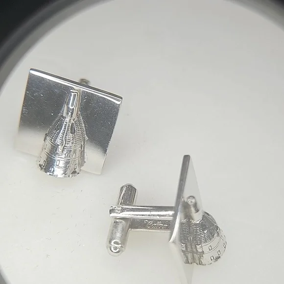 60's Vintage NASA Cufflinks GeminiSpace Capsule Atomic JetAge Rocket Balfour MCM